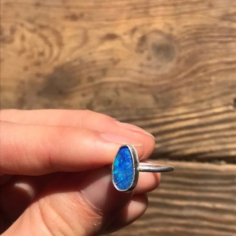 Lightning ridge opal ring - Picture 2 of 4
